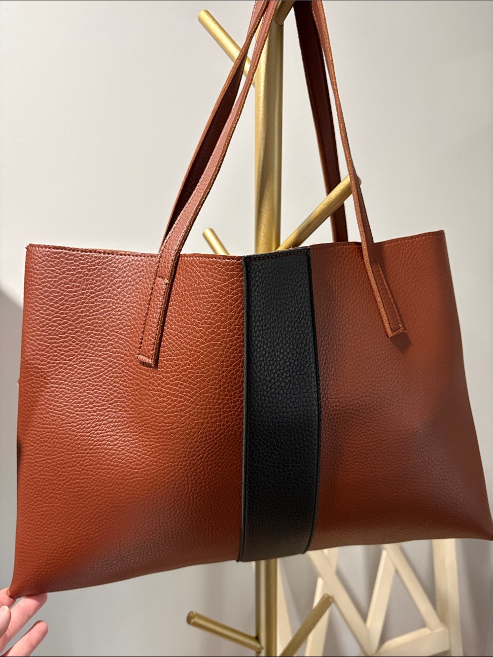 Vince Camuto Brown & Black Two-Tone Work/Laptop Bag